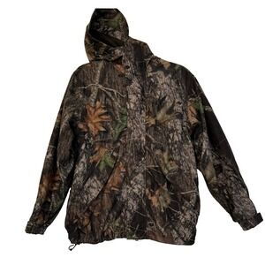 Women's Small Mossy Oak Cabela's Camouflage Hooded Hunt Outdoor Jacket Packable